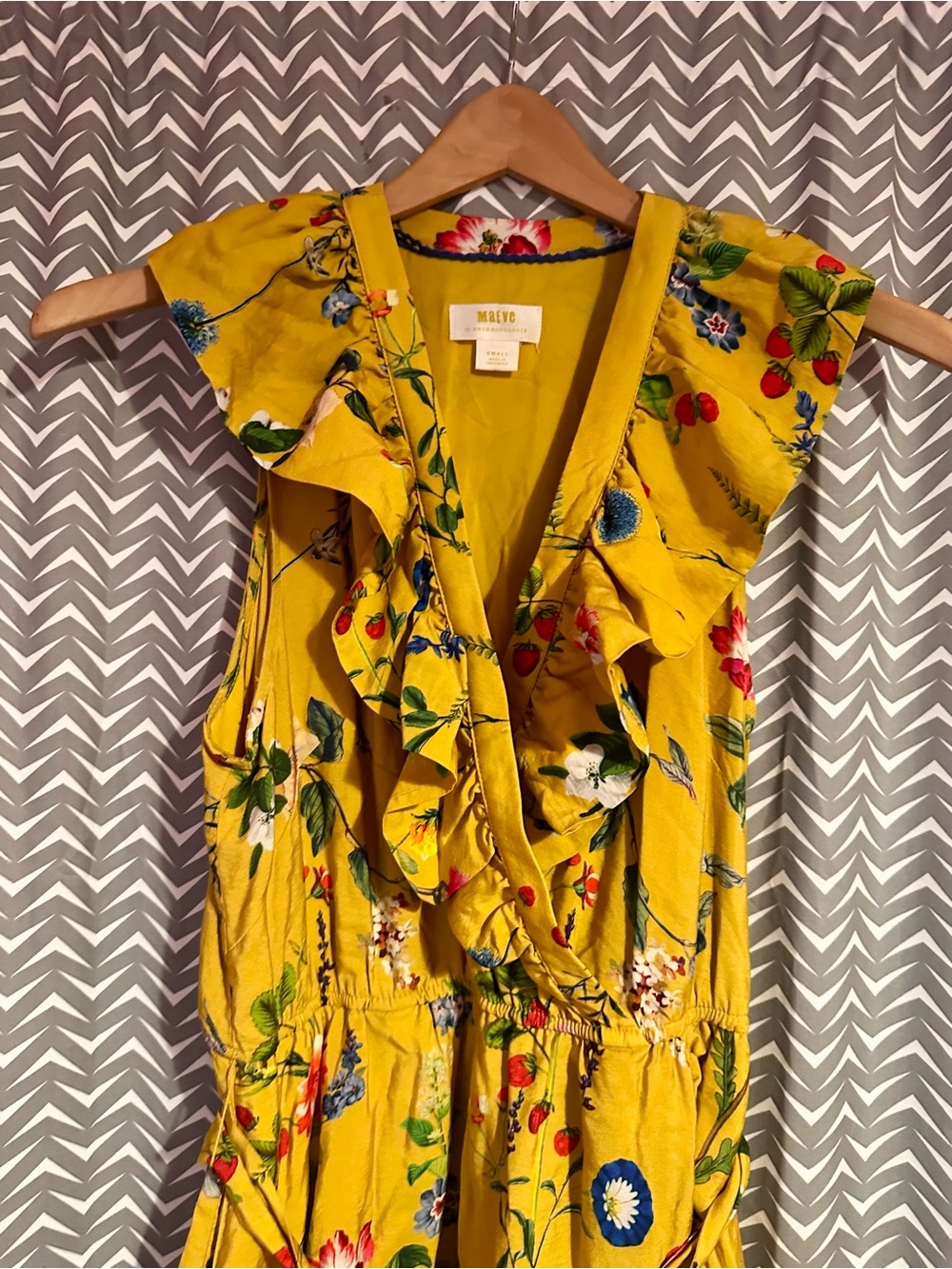 Anthropologie / Maeve | Floral-Wrap Mini Dress, size S - Picture 5 of 9